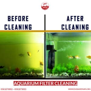 Aquarium filter cleaning